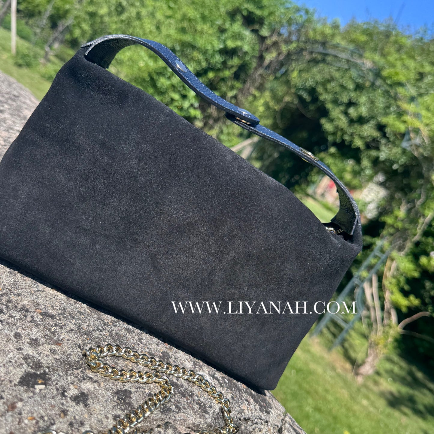 SAC Mini BOULE CUIR DAIM LOUANA NOIR