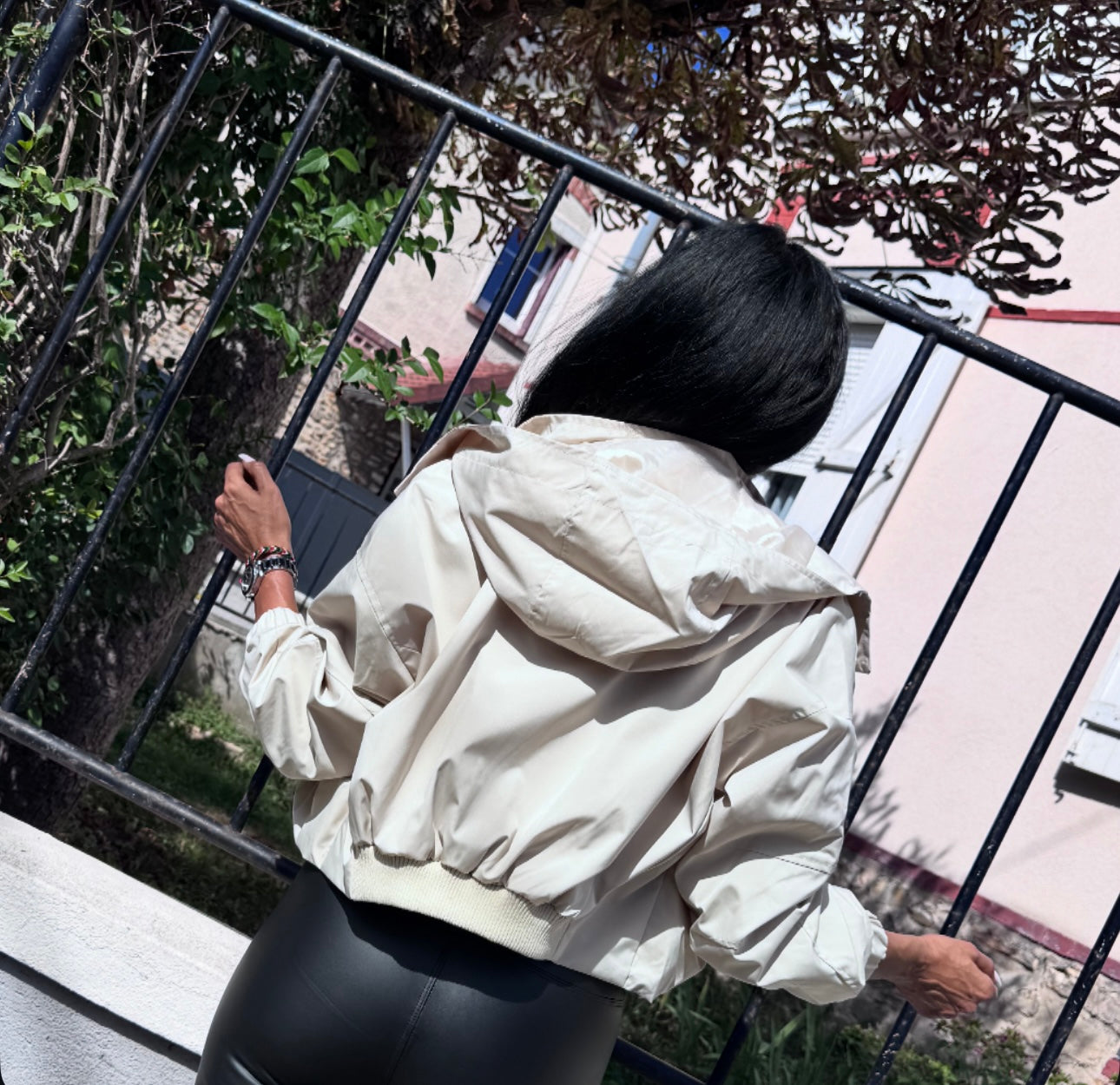 Veste courte à capuche PIYA beige