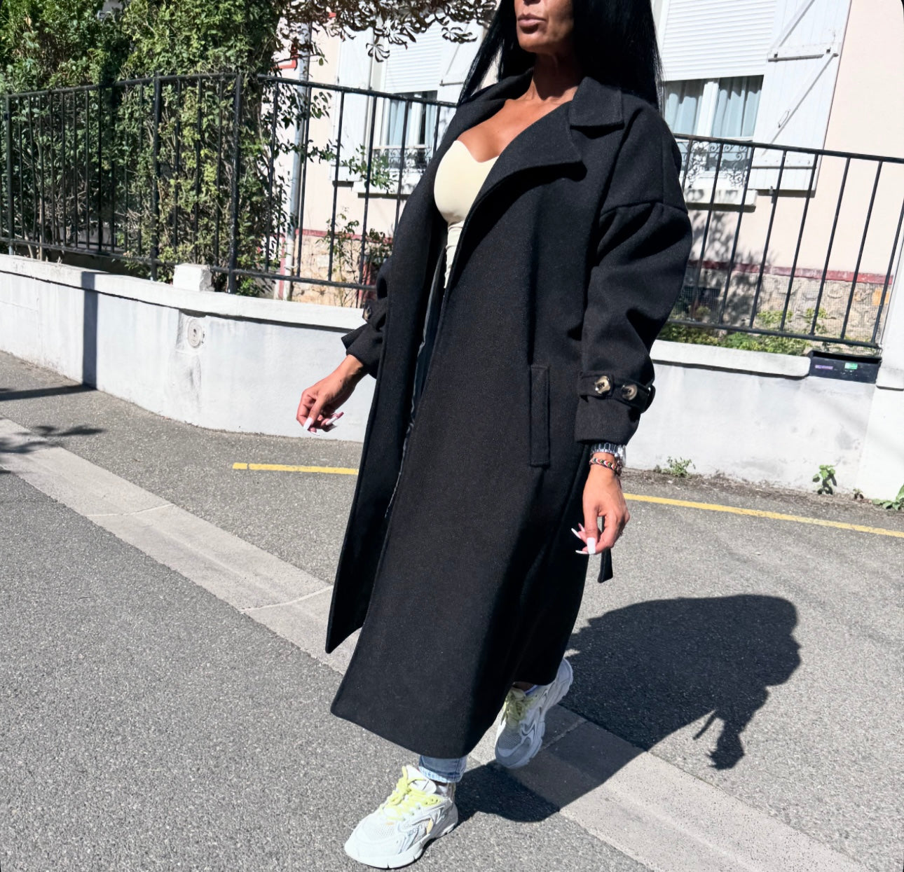Trench Épais Oversize BAYA Noir