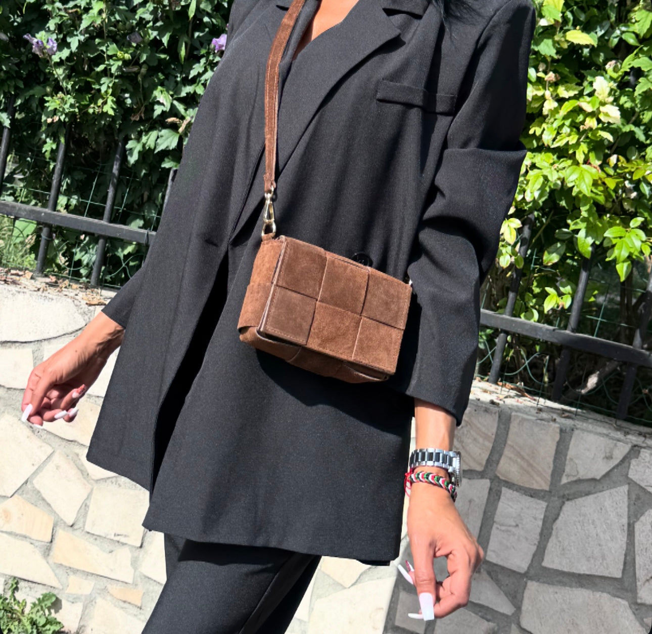 SAC Mini CUIR DAIM SIYA Chocolat