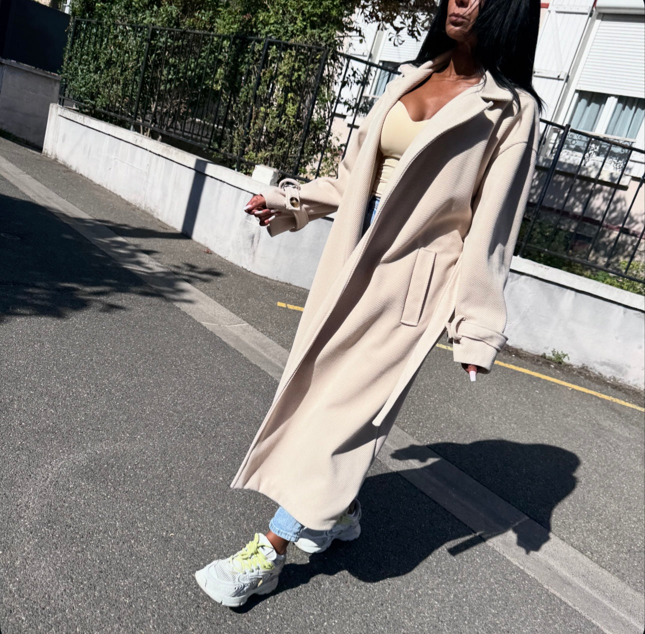 Trench Épais Oversize BAYA Beige Foncé
