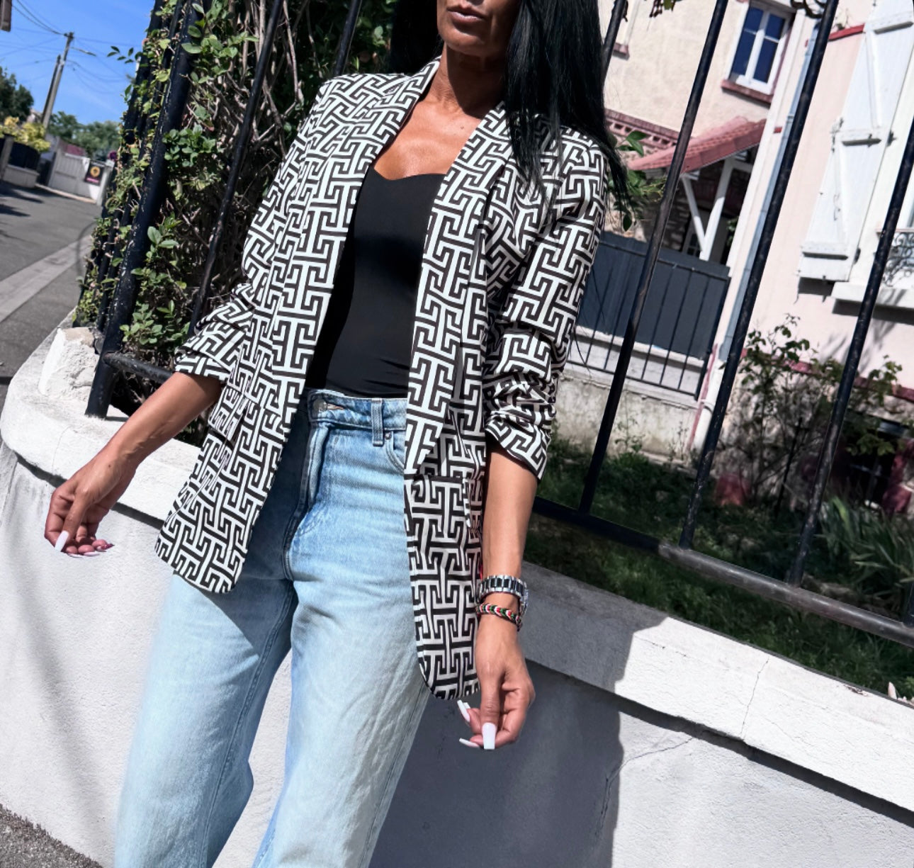 VESTE HARA Motif Géométrique
