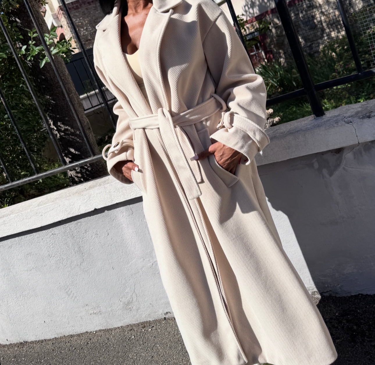 Trench Épais Oversize BAYA Beige Foncé
