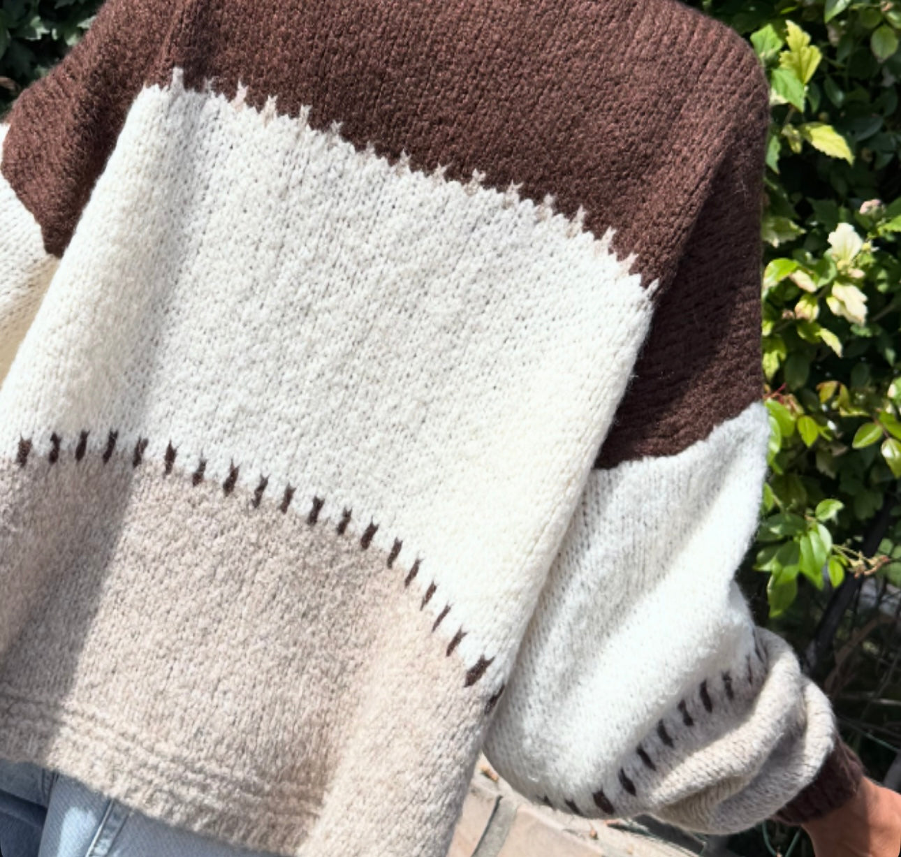 Gilet multicolore Marron, Blanc, Crème YOLA