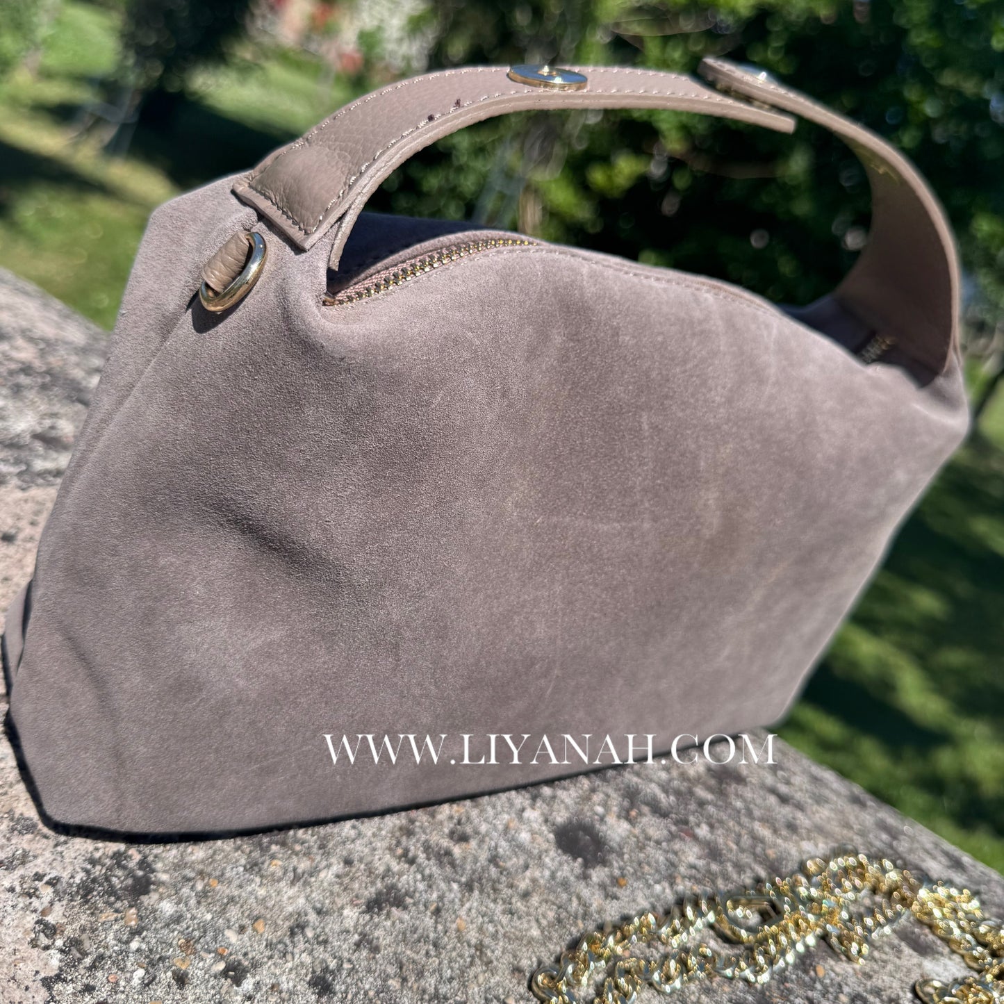 SAC Mini BOULE CUIR DAIM LOUANA TAUPE