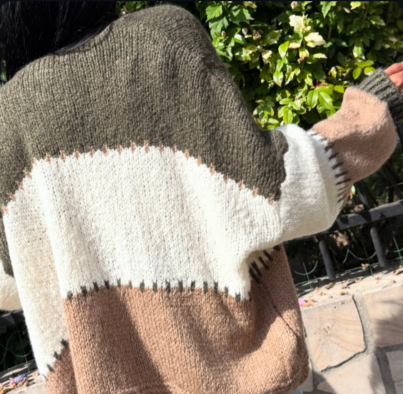 Gilet multicolore Vert, Blanc, Marron clair YOLA