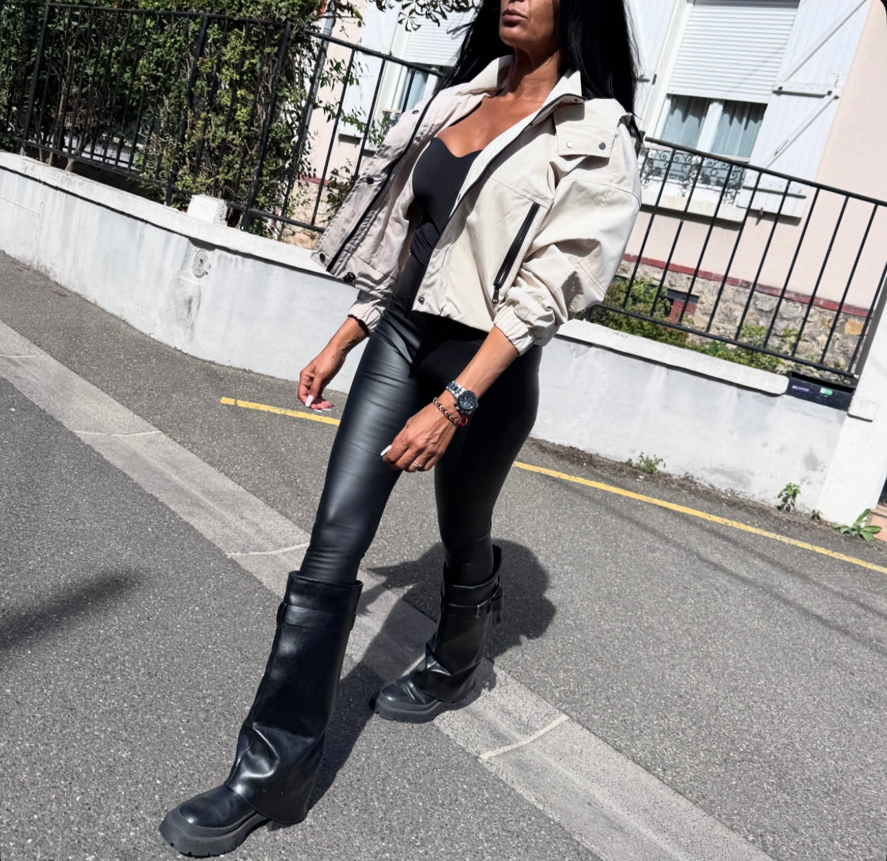 Veste courte à capuche PIYA beige
