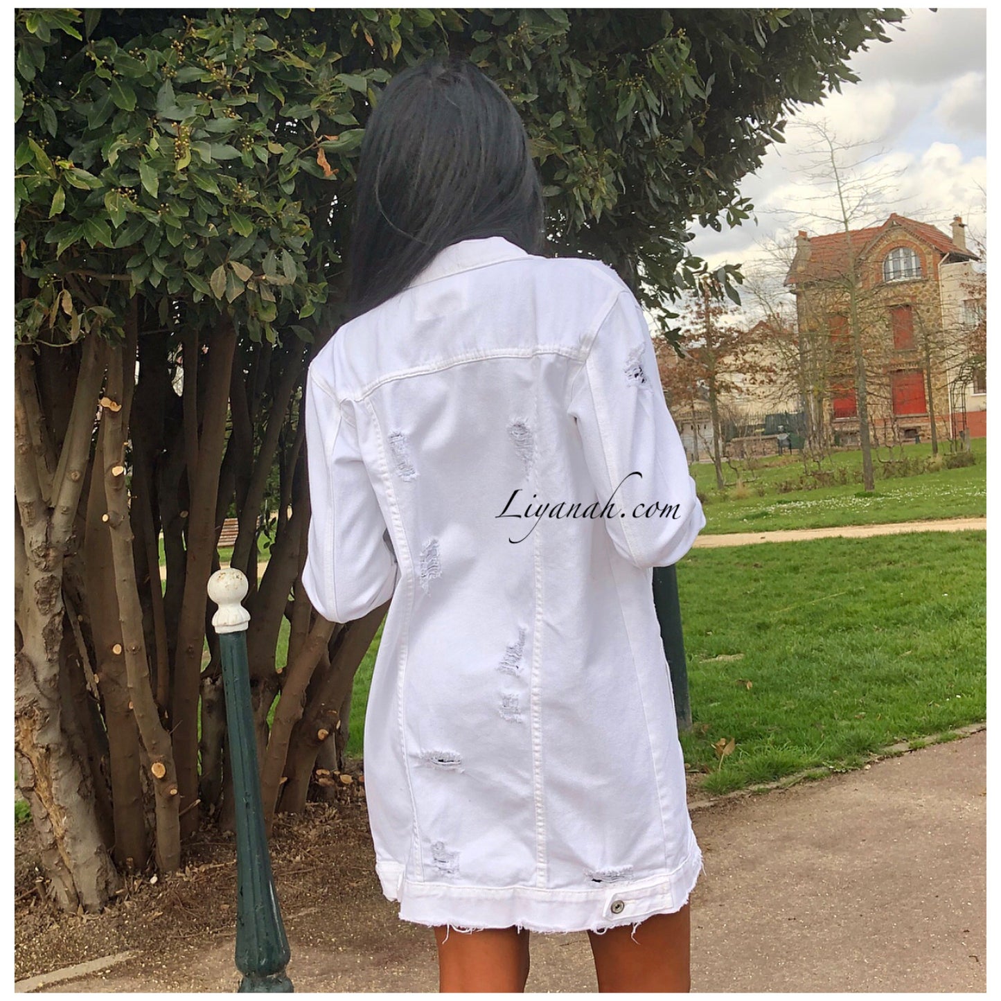 VESTE JEAN BLANC DESTROY Modèle LUZIA