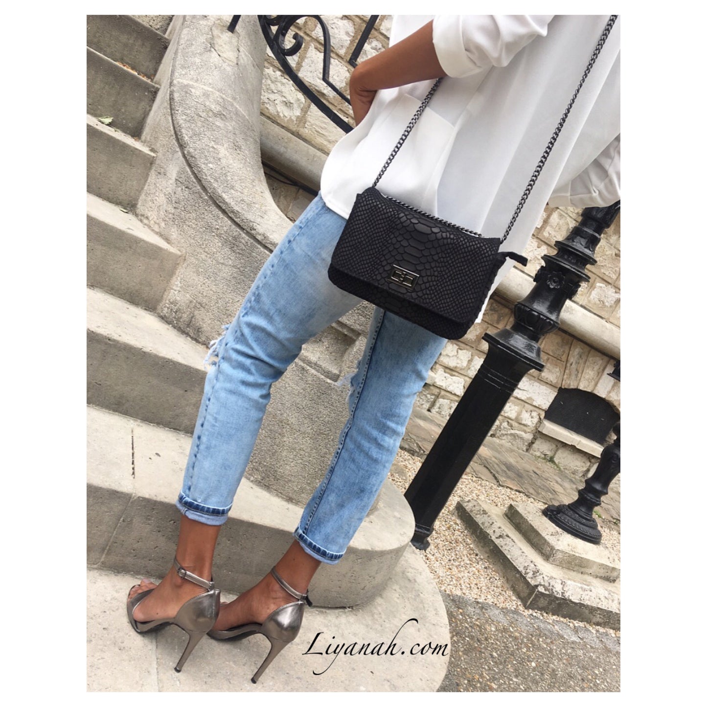 Sac Modèle YEVA 100% CUIR Noir ou Rose
