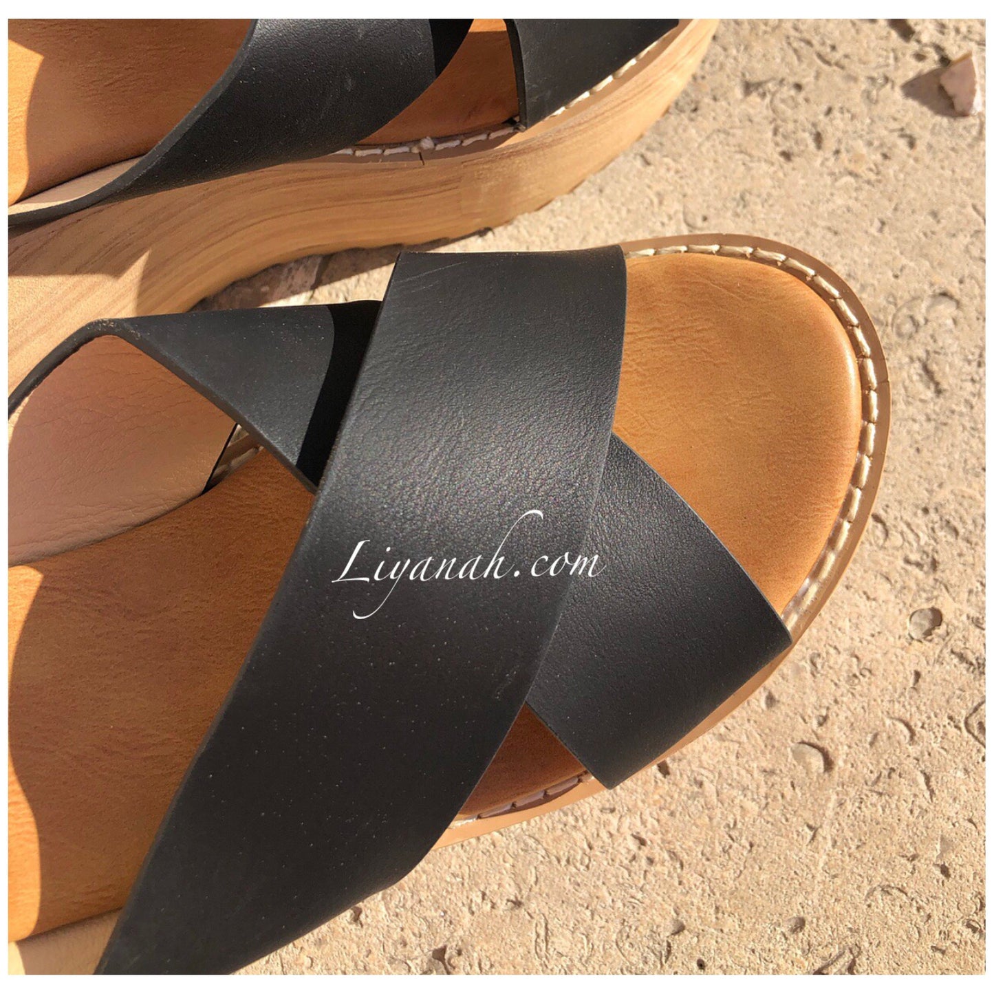 SANDALES COMPENSÉES Modèle FERIEL NOIR
