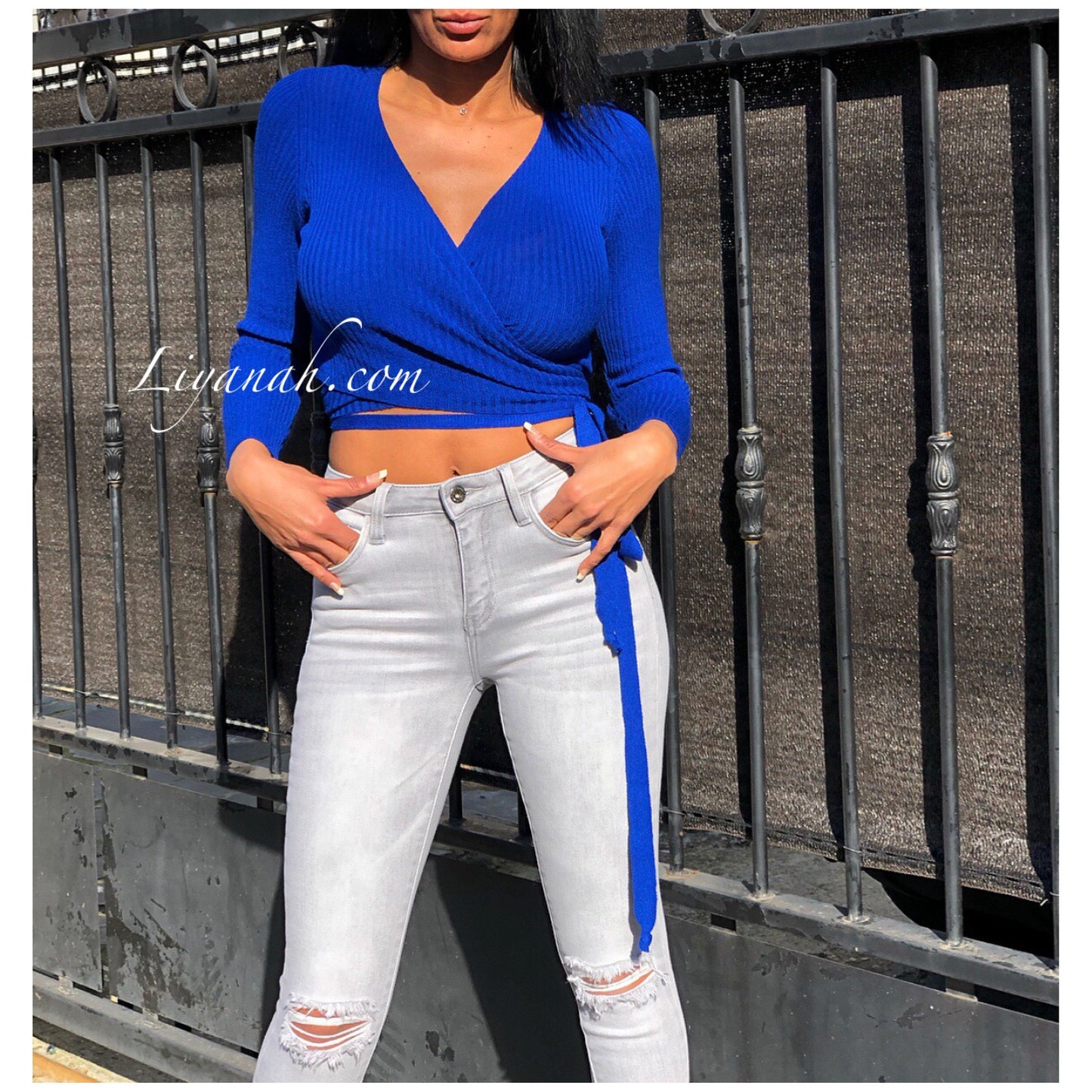 Cache-Coeur Cropped  CHACHA BLEU ROYAL