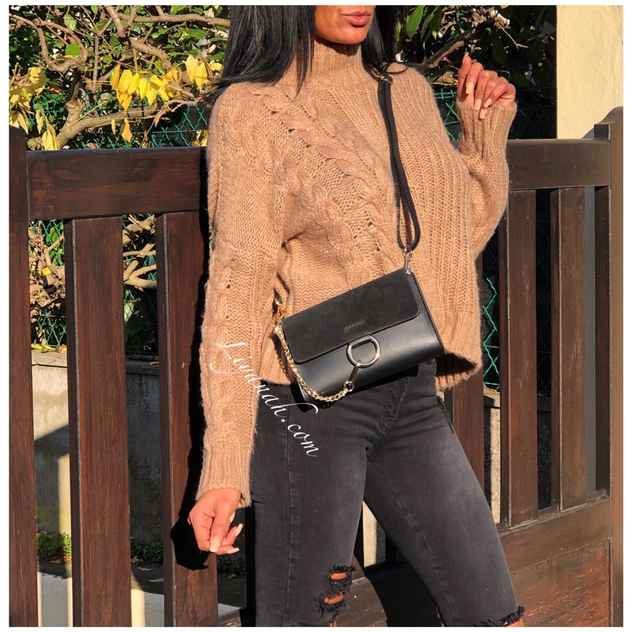 SAC Petit 100% CUIR Bi-Matière Modèle ZENYA NOIR