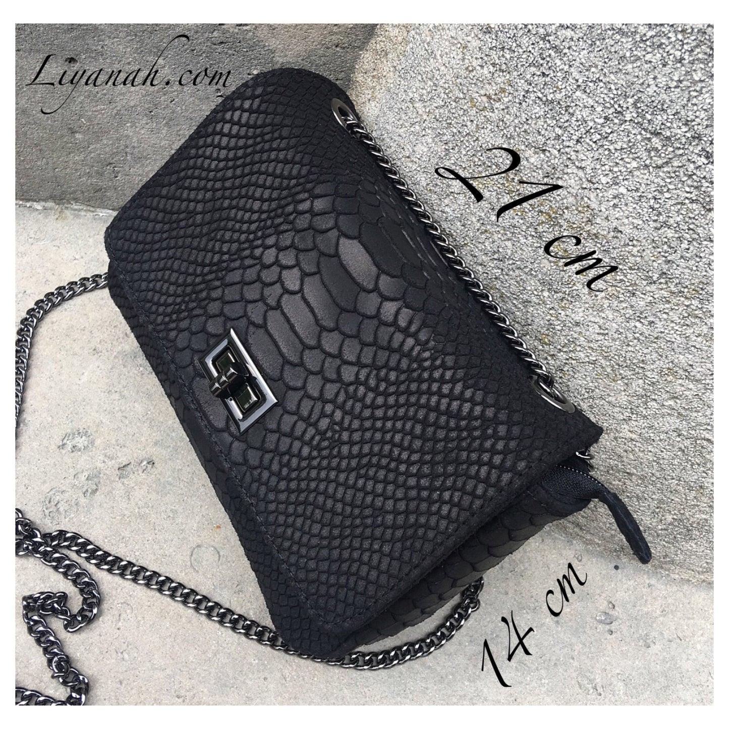 Sac Modèle YEVA 100% CUIR Noir ou Rose