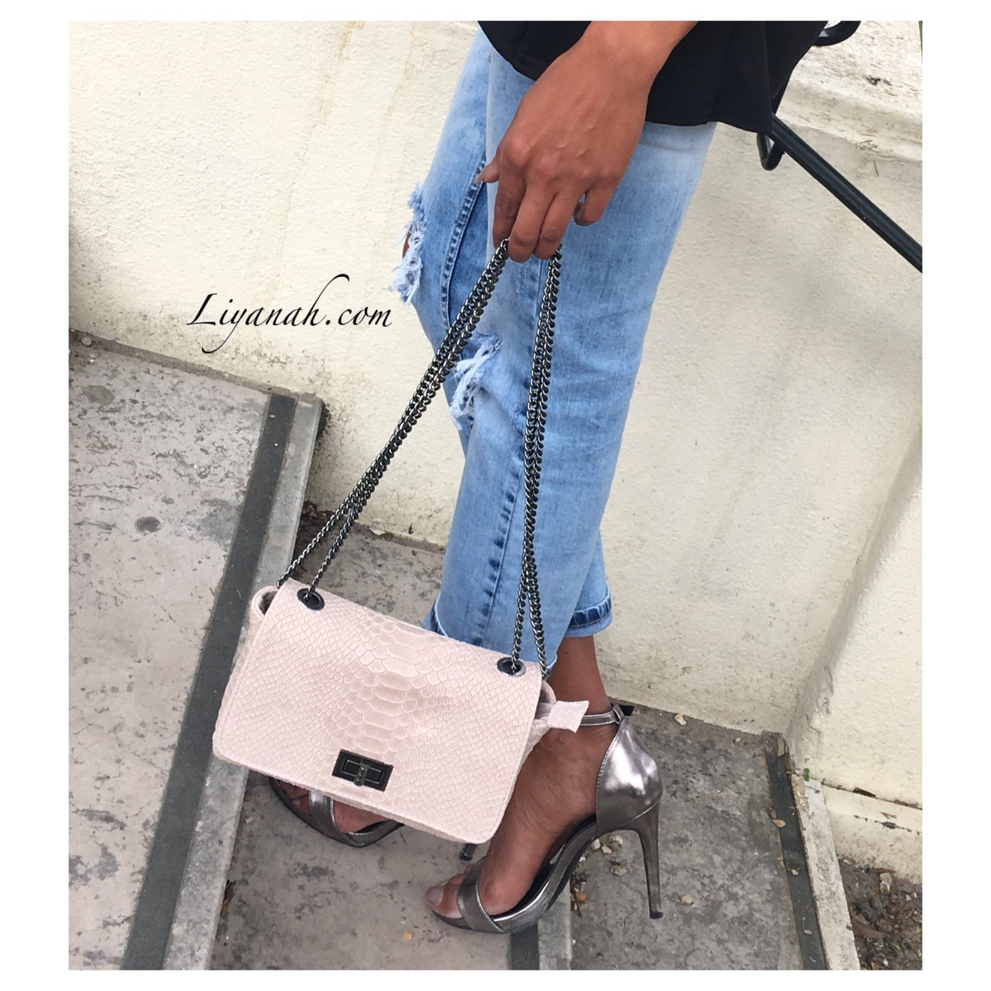 Sac Modèle YEVA 100% CUIR Noir ou Rose