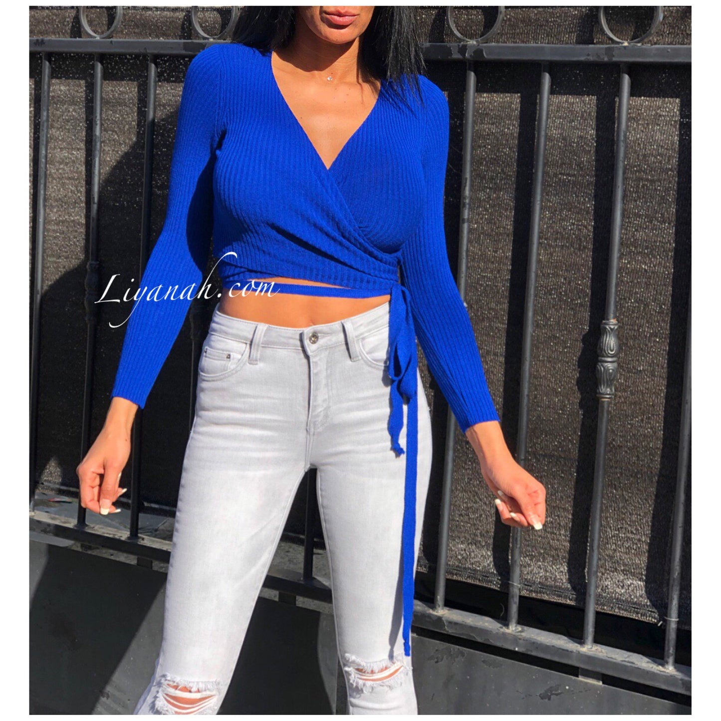 Cache-Coeur Cropped  CHACHA BLEU ROYAL