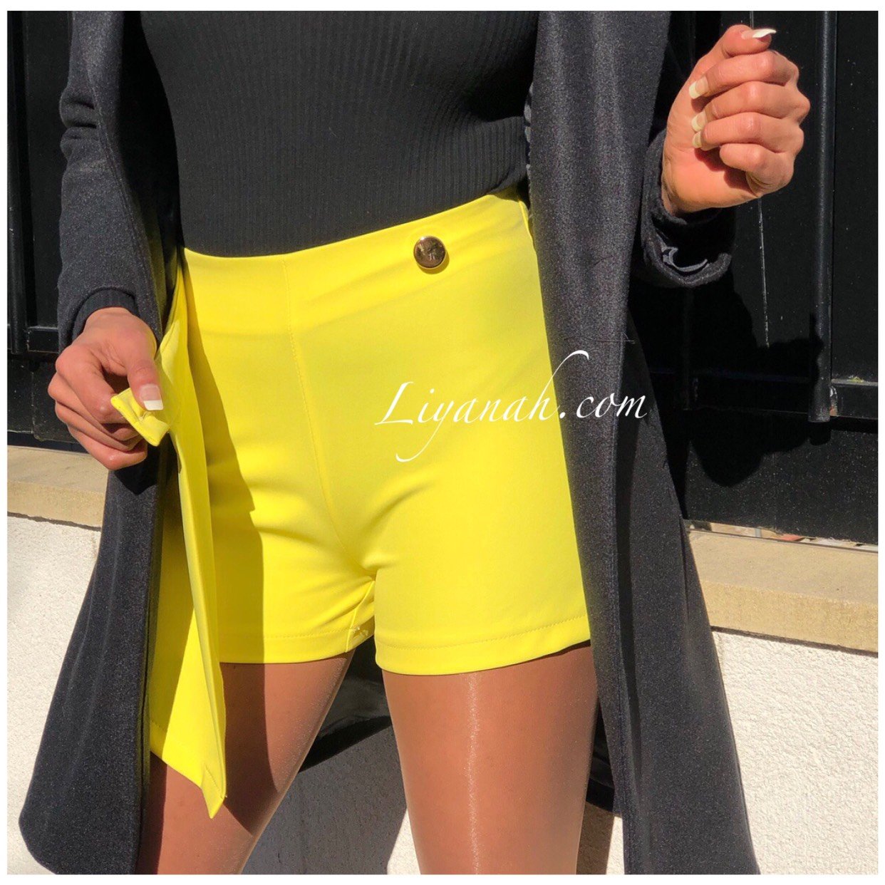 JUPE SHORT Courte Modèle JAYALA JAUNE