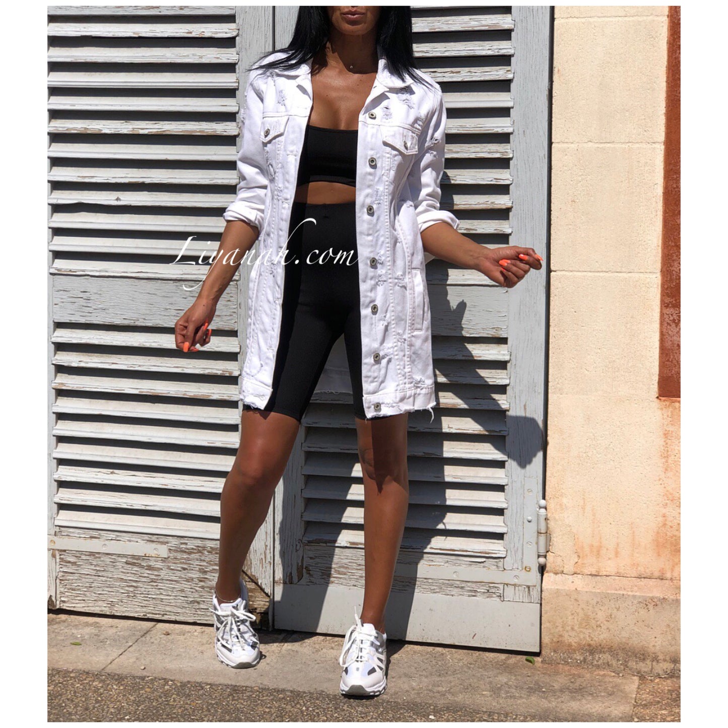VESTE JEAN BLANC DESTROY Modèle LUZIA