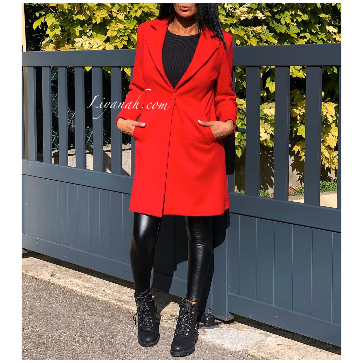 Veste Mi-Longue Modèle CELYA ROUGE