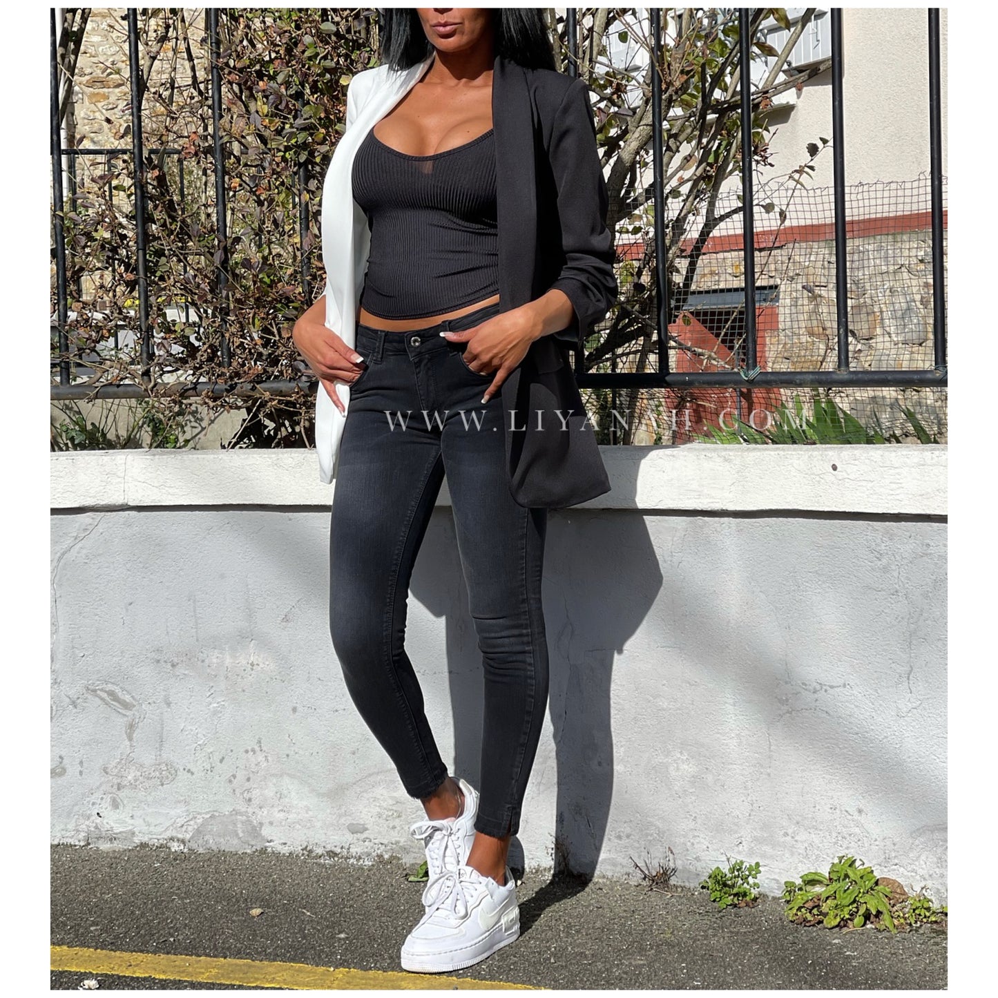 Veste HARANA Bi couleur NOIR / BLANC