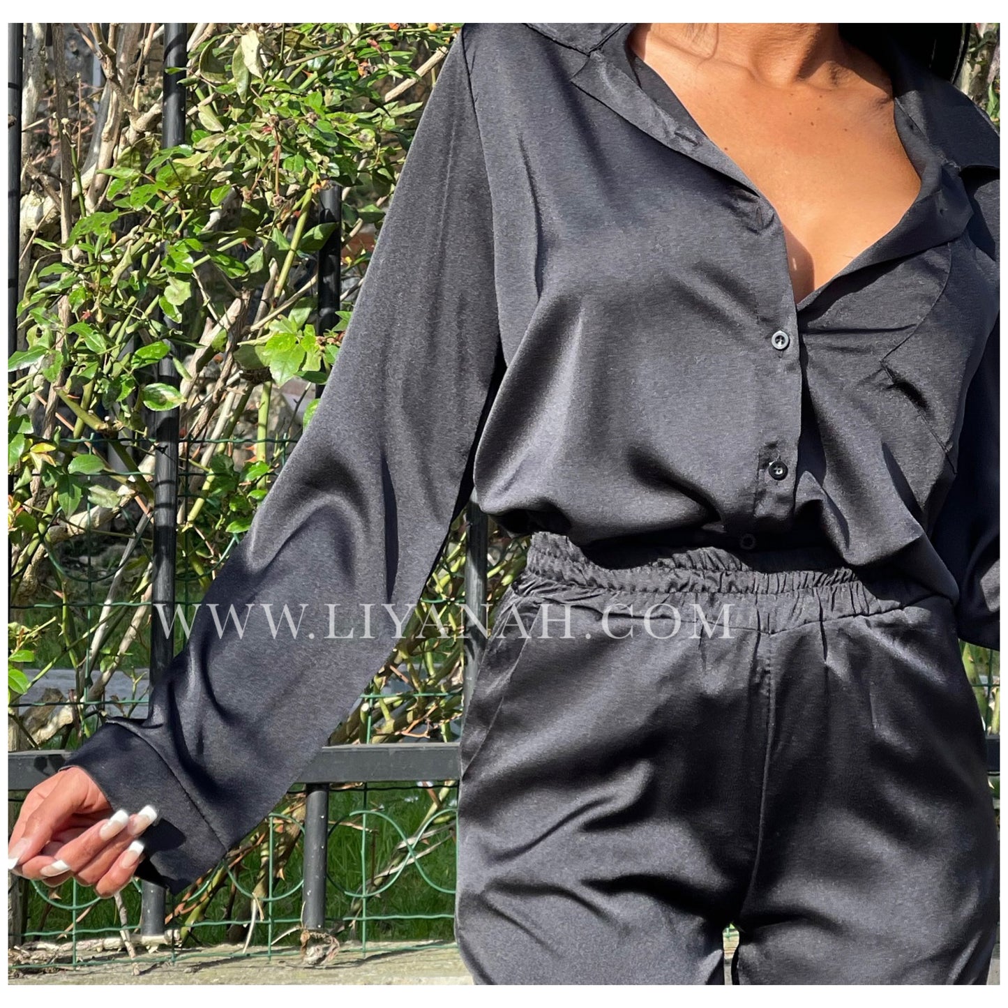 Ensemble Chemise + Pantalon Modèle SAKUNA Noir