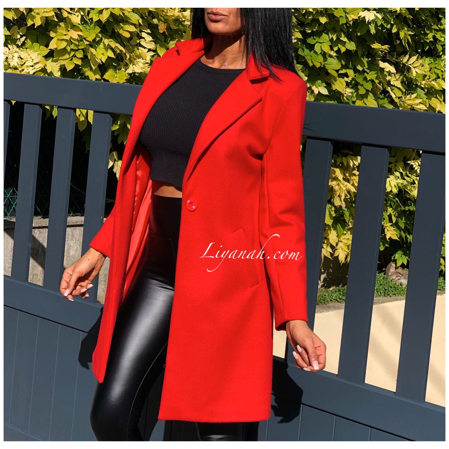 Veste Mi-Longue Modèle CELYA ROUGE