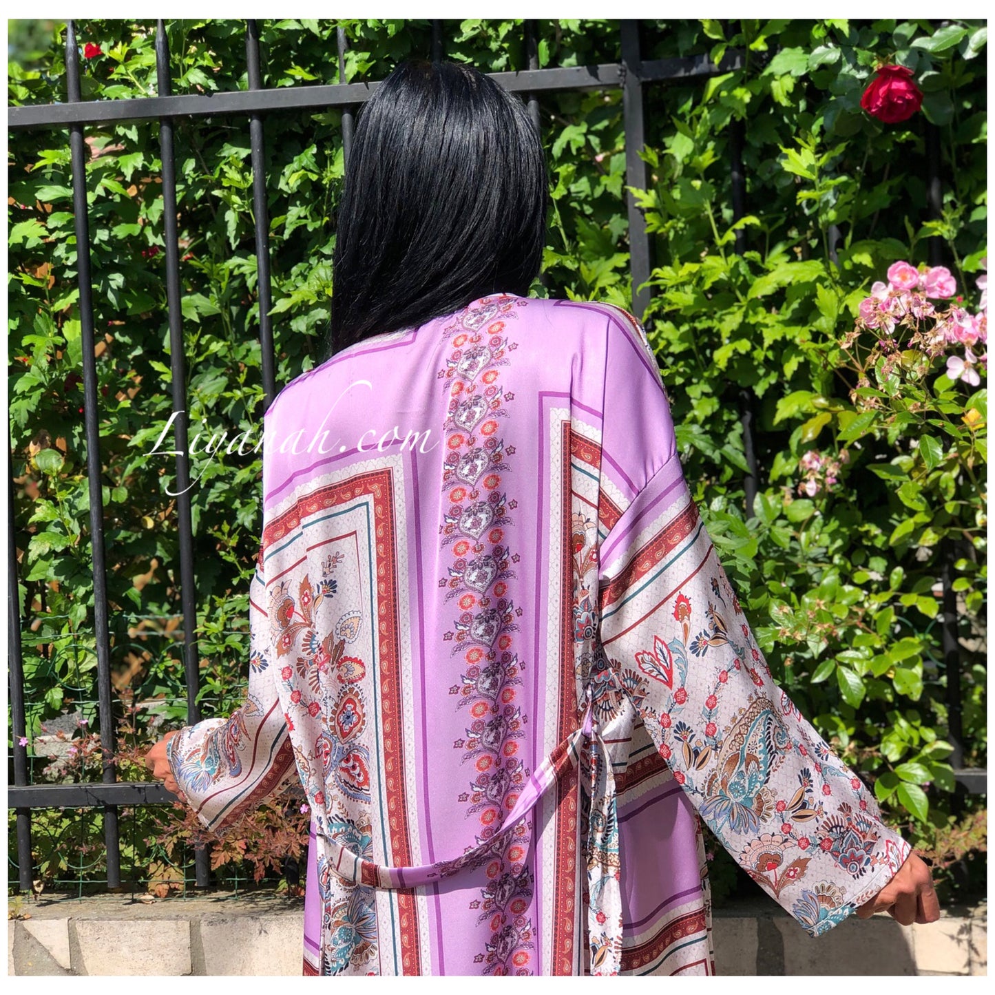 Ensemble Modèle LAYINA Kimono + Pantalon LAVANDE