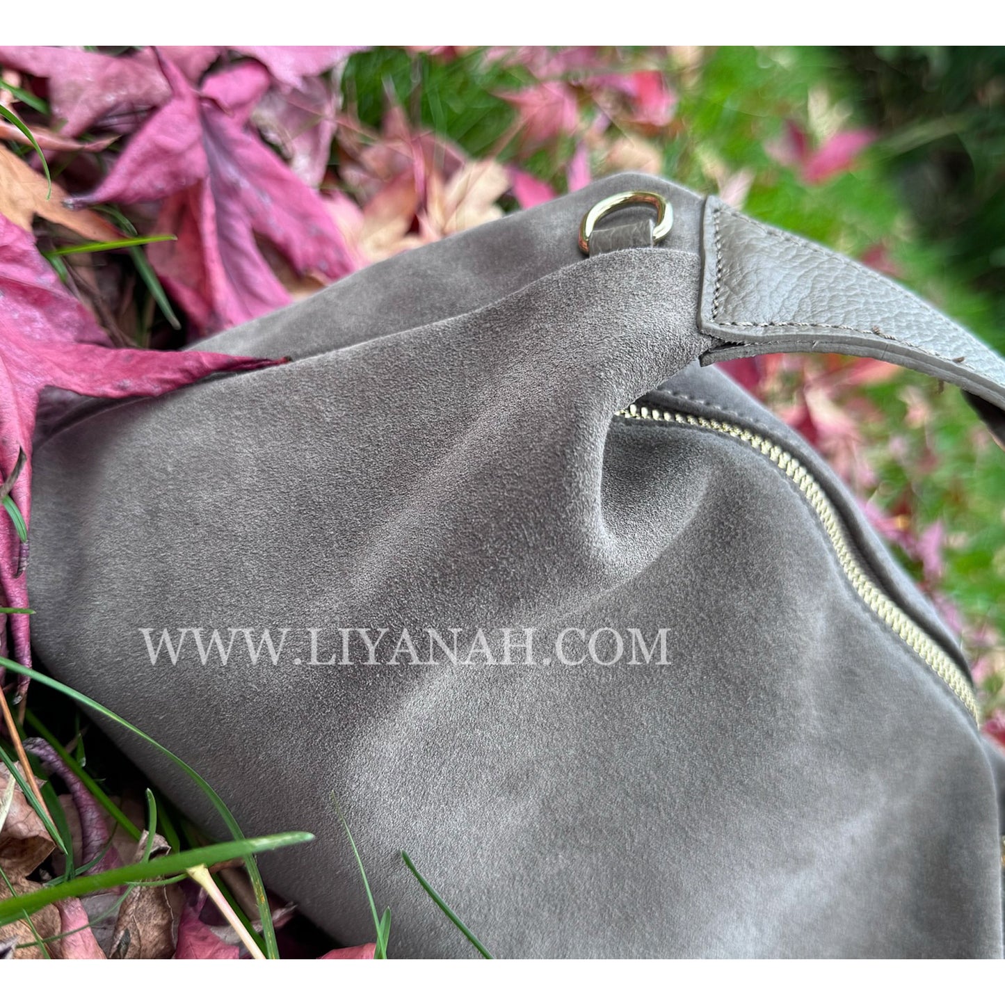 SAC Mini BOULE CUIR DAIM LOUANA TAUPE