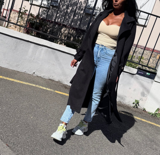 Trench Épais Oversize BAYA Noir