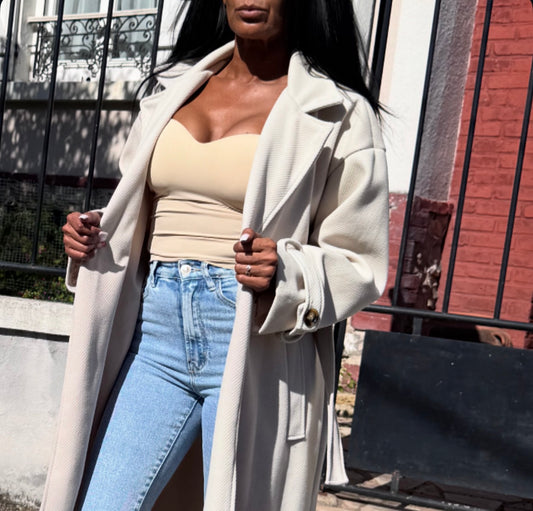 Trench Épais Oversize BAYA Beige Clair