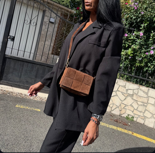 SAC Mini CUIR DAIM SIYA Chocolat
