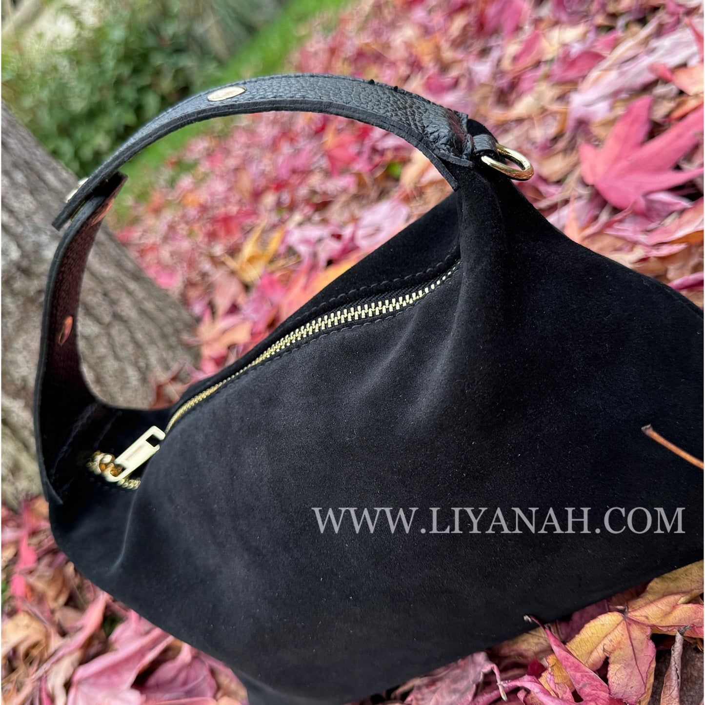 SAC Mini BOULE CUIR DAIM LOUANA NOIR