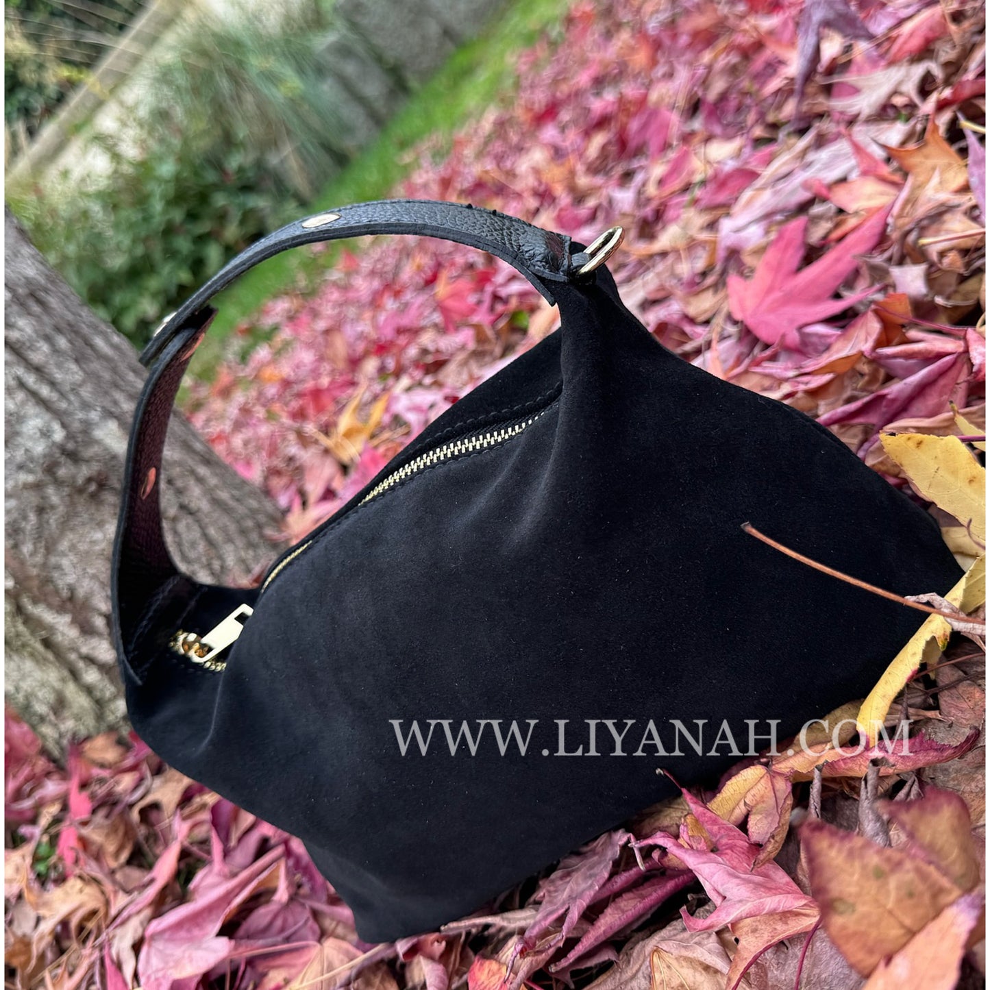 SAC Mini BOULE CUIR DAIM LOUANA NOIR