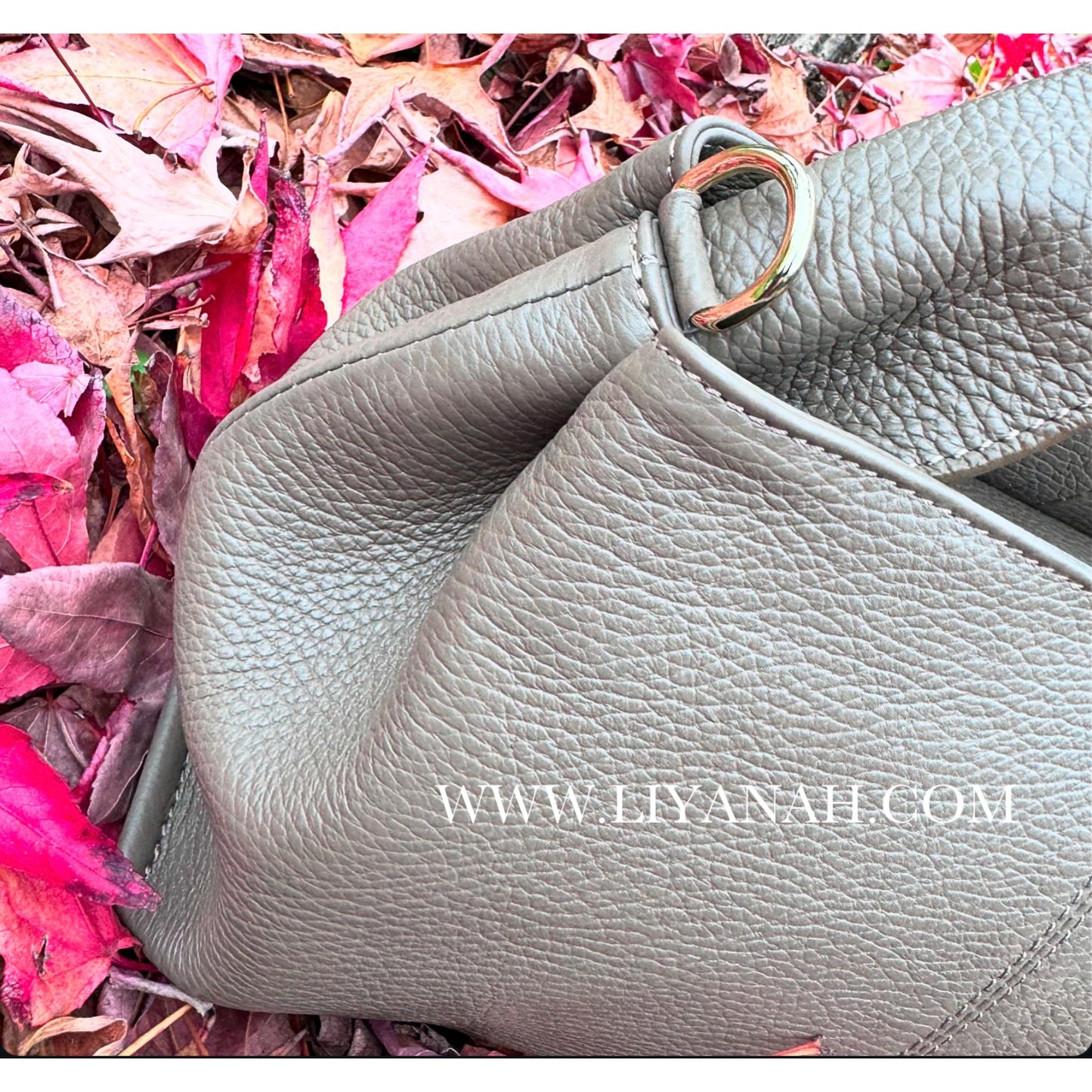 SAC Petit BOULE CUIR GRAINÉ LIYA TAUPE