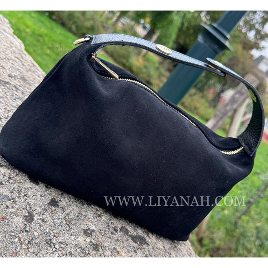 SAC Mini BOULE CUIR DAIM LOUANA NOIR