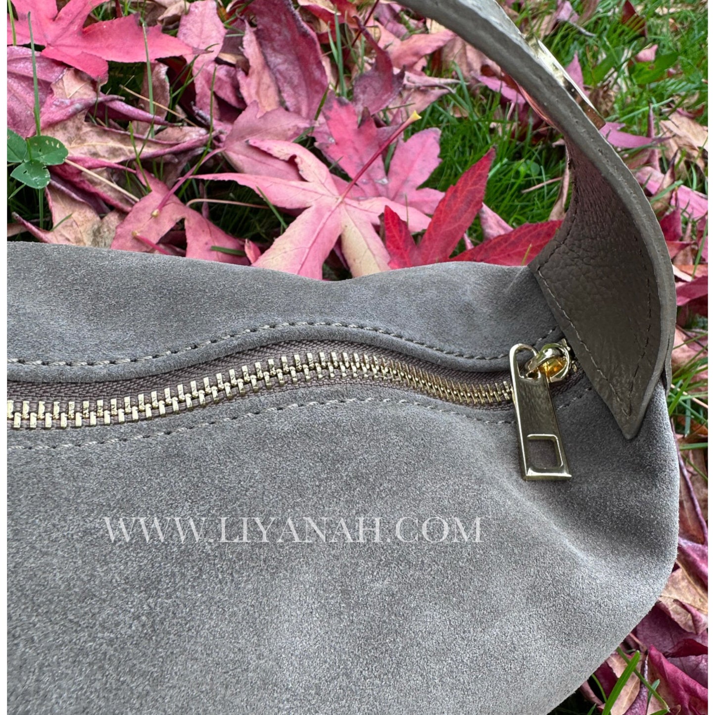 SAC Mini BOULE CUIR DAIM LOUANA TAUPE