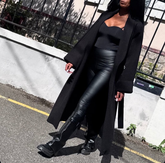 Legging TAILLE HAUTE AELYSA NOIR Aspect Cuir