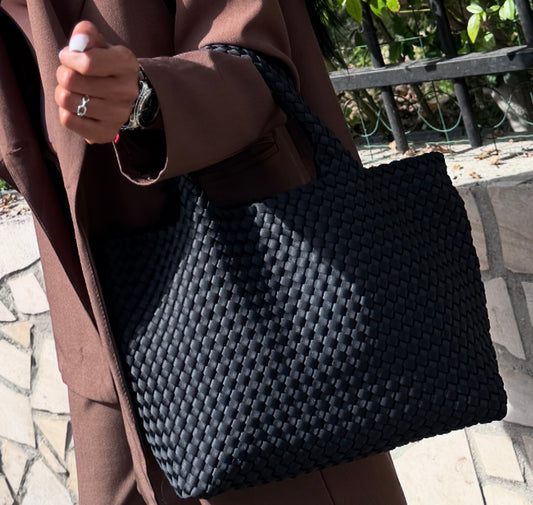 SAC Fourre-tout Tressé ALMA Noir