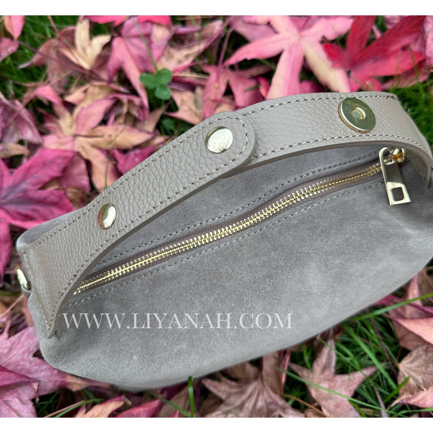 SAC Mini BOULE CUIR DAIM LOUANA TAUPE