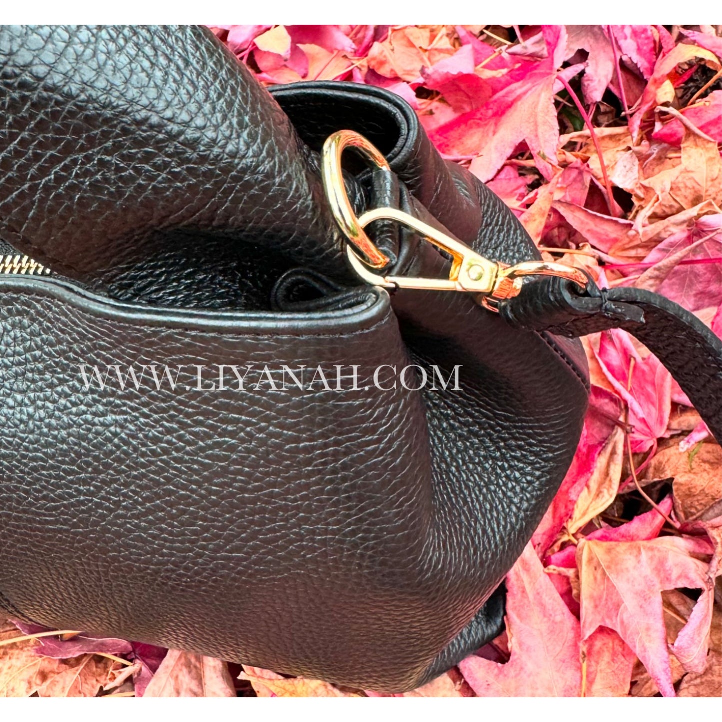 SAC Petit BOULE CUIR GRAINÉ LIYA NOIR