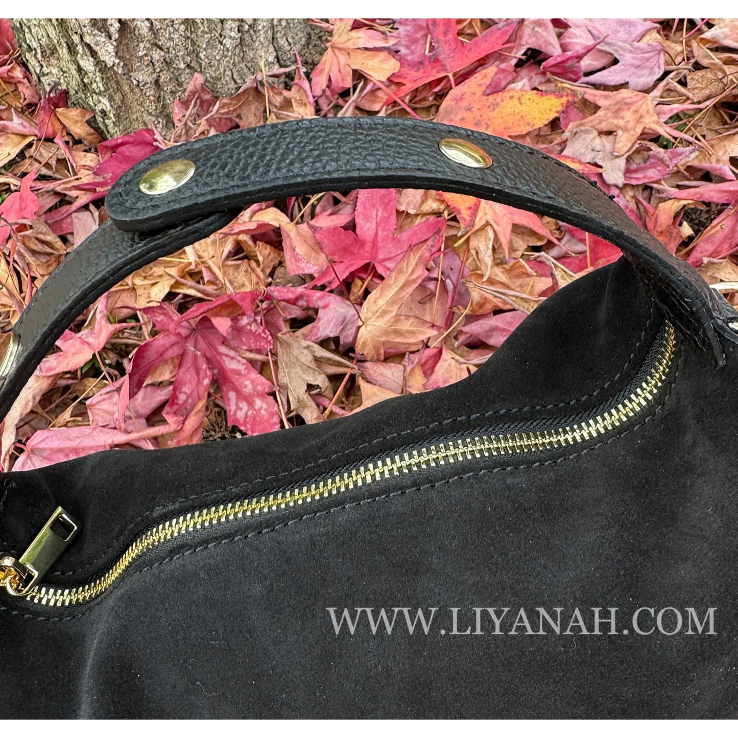 SAC Mini BOULE CUIR DAIM LOUANA NOIR