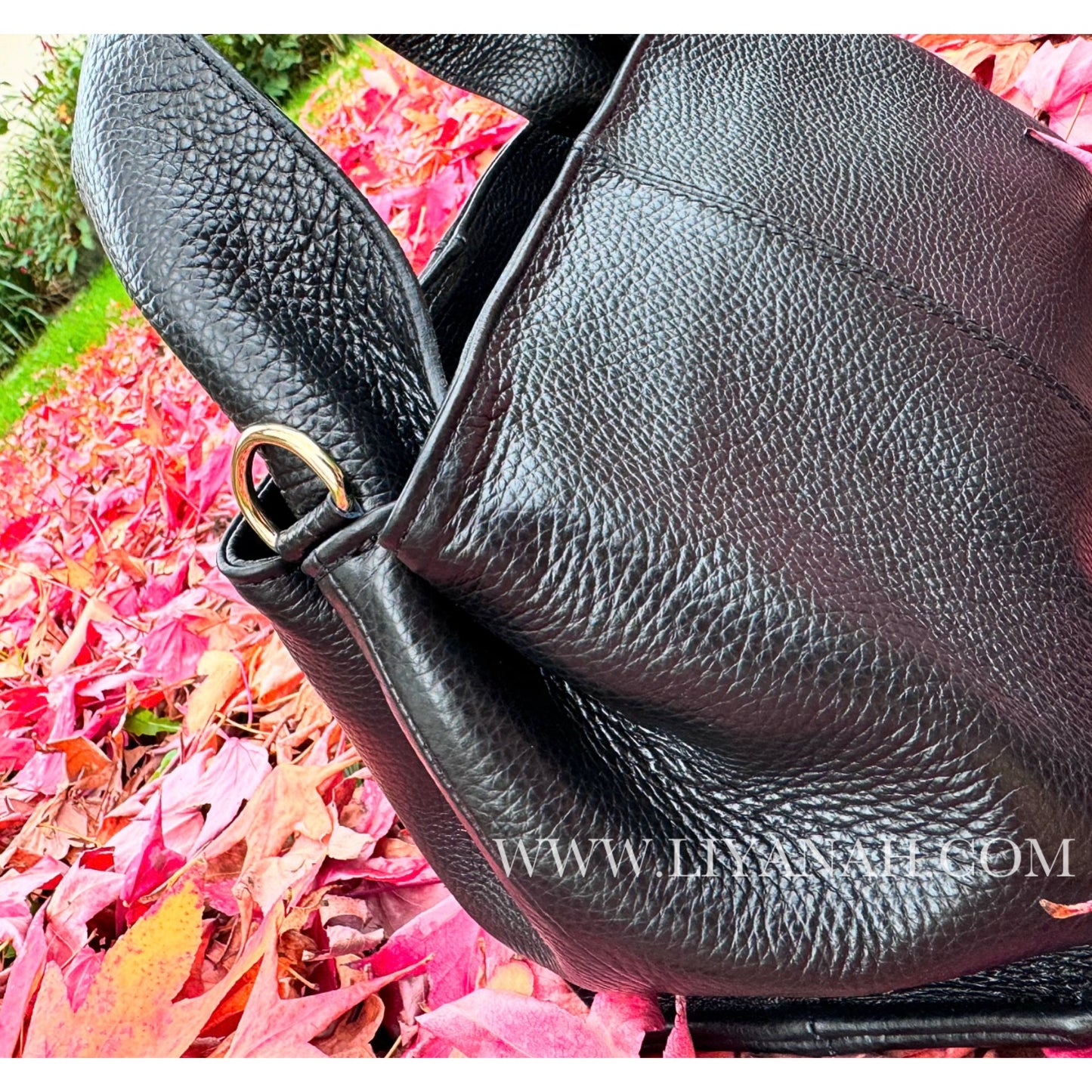 SAC Petit BOULE CUIR GRAINÉ LIYA NOIR