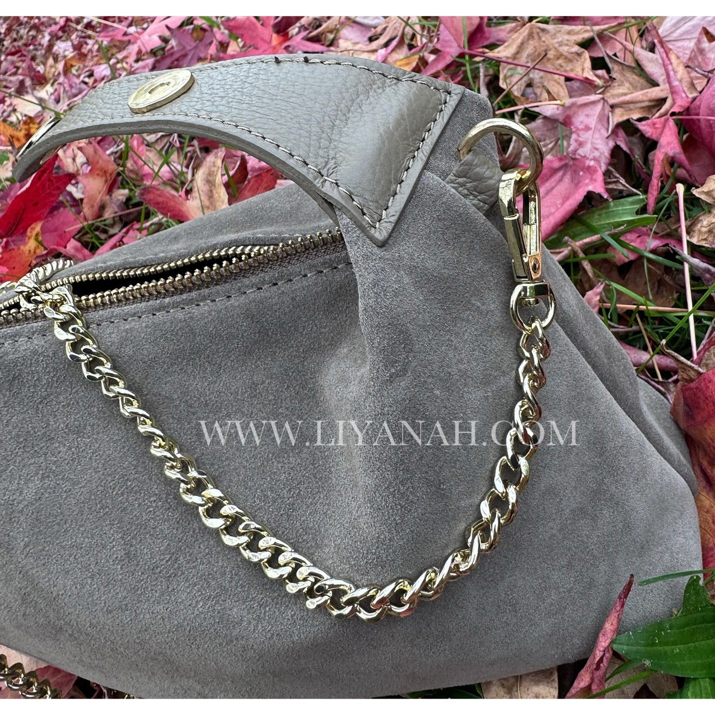 SAC Mini BOULE CUIR DAIM LOUANA TAUPE