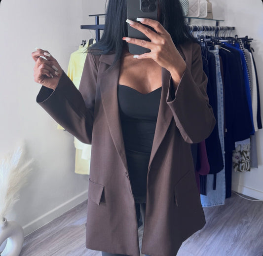VESTE AMAYA MARRON