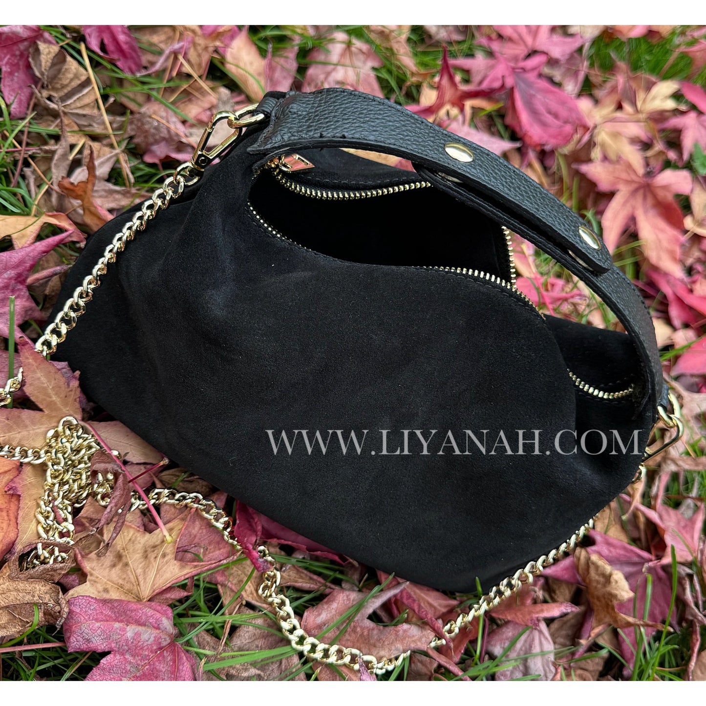 SAC Mini BOULE CUIR DAIM LOUANA NOIR