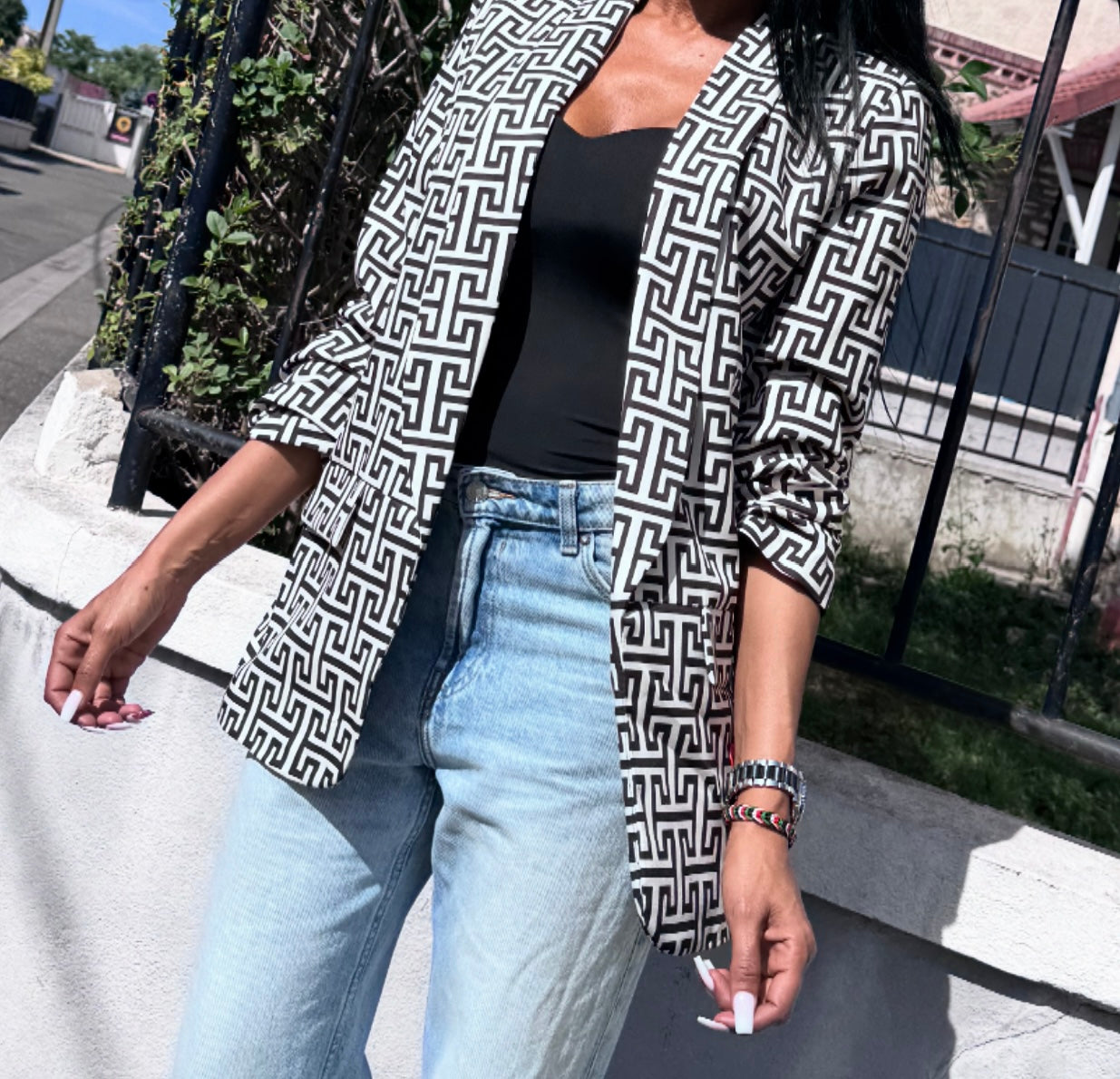 VESTE HARA Motif Géométrique