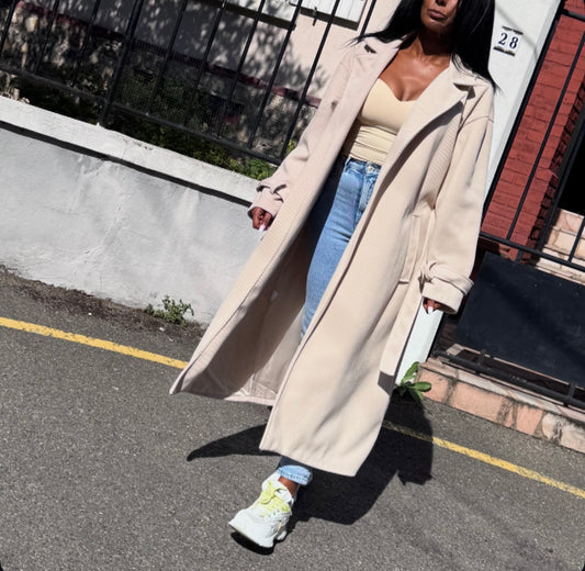 Trench Épais Oversize BAYA Beige Foncé