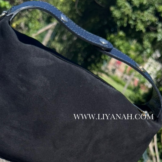 SAC Mini BOULE CUIR DAIM LOUANA NOIR