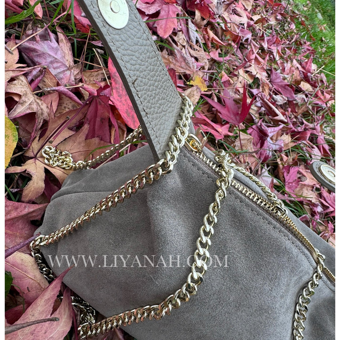 SAC Mini BOULE CUIR DAIM LOUANA TAUPE