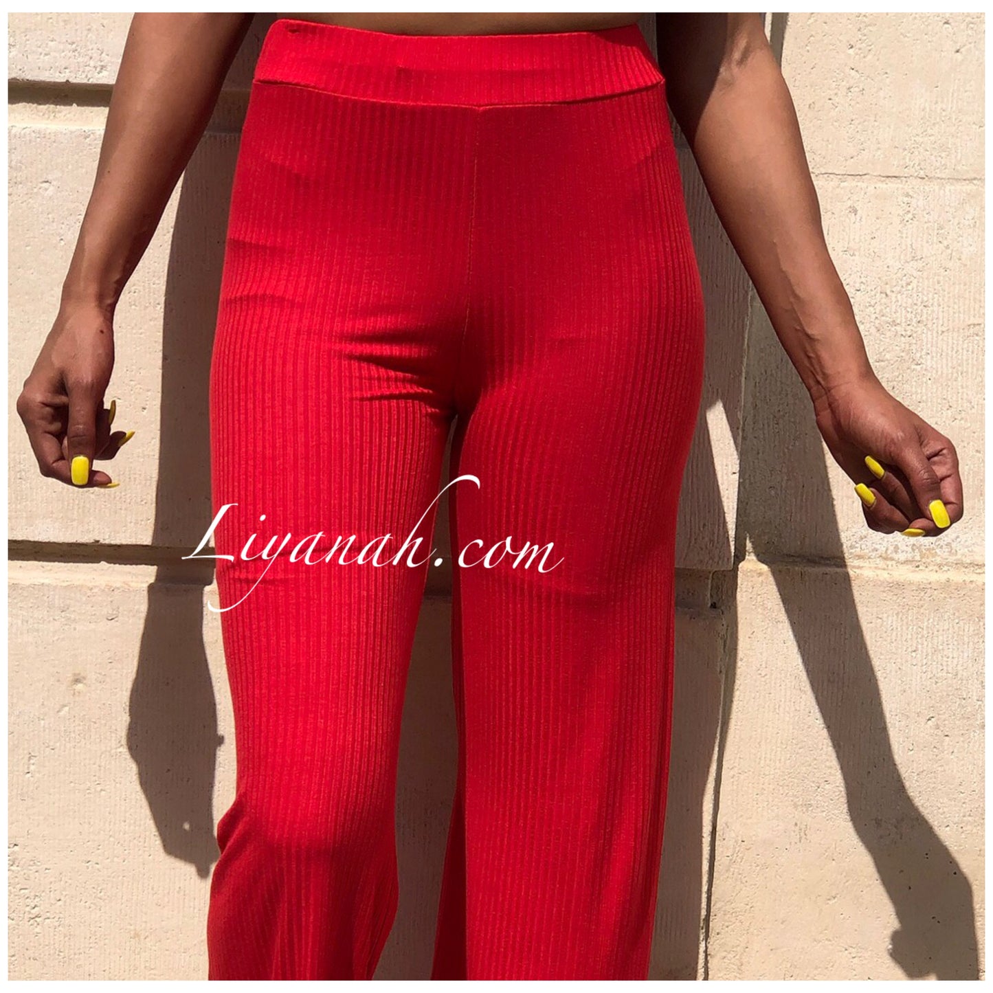 Ensemble Crop Top + Pantalon Modèle MAHO Rouge