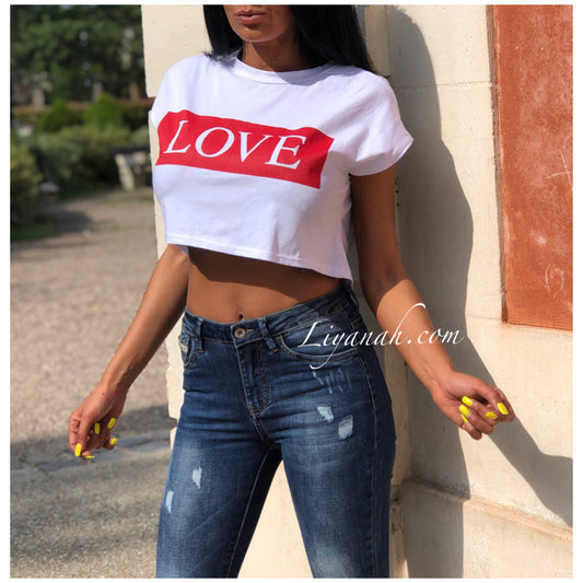 CROP TOP Modèle LOVE